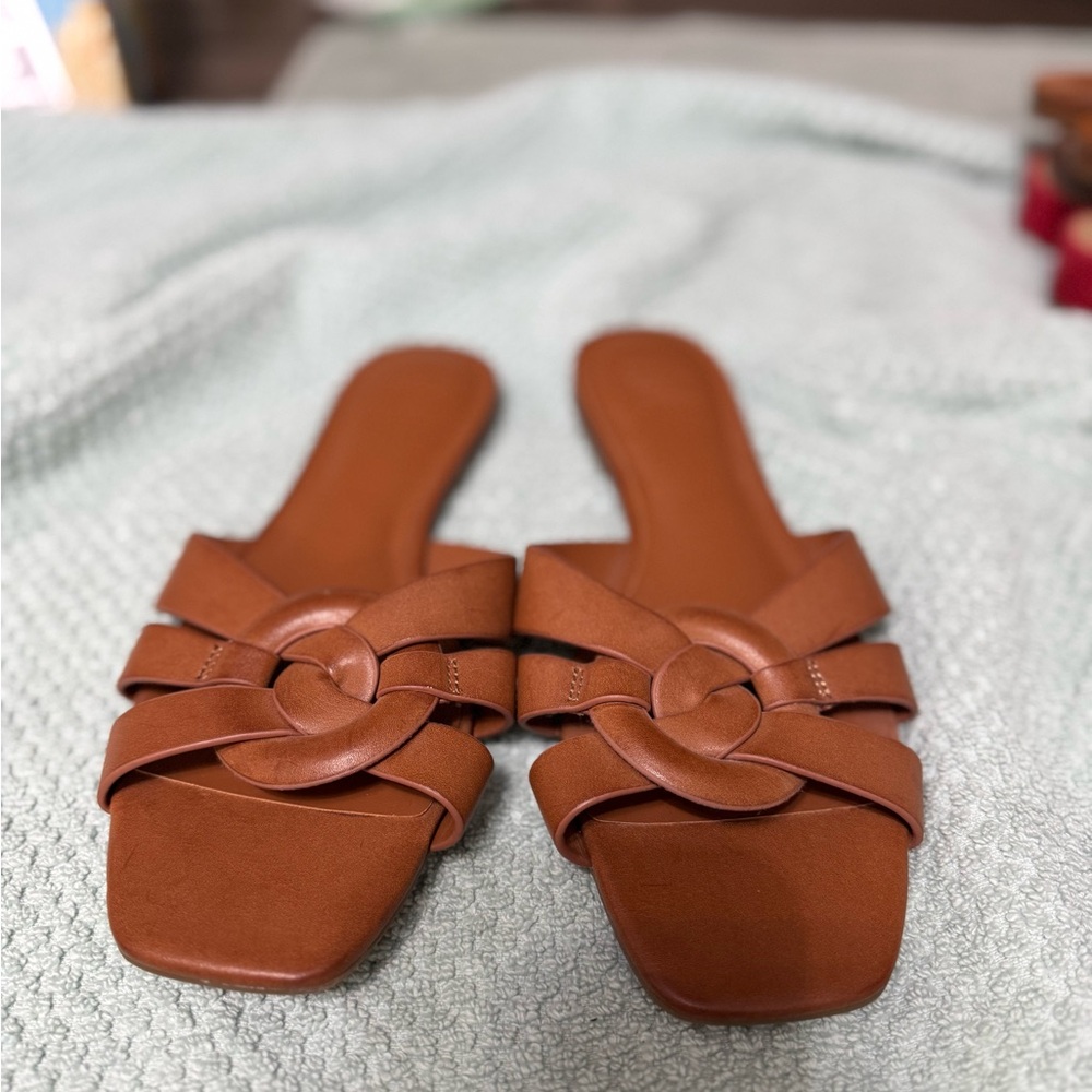 Elegant Brown Women's Slide Sandals